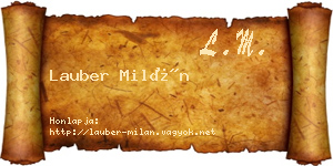 Lauber Milán névjegykártya