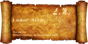 Lauber Milán névjegykártya