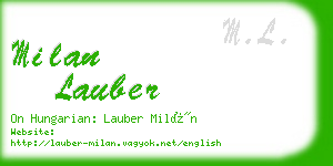 milan lauber business card